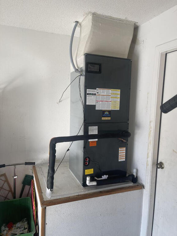 Every great cooling system needs a powerful heart. This vertical indoor air handler is precision-installed to act as the engine of your home’s comfort, featuring a high-efficiency blower and easily accessible filtration. Every great cooling system needs a powerful heart. This vertical indoor air handler is precision-installed to act as the engine of your home’s comfort, featuring a high-efficiency blower and easily accessible filtration.