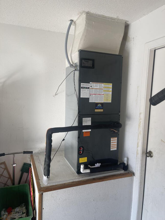 Every great cooling system needs a powerful heart. This vertical indoor air handler is precision-installed to act as the engine of your home’s comfort, featuring a high-efficiency blower and easily accessible filtration. Our HVAC technicians focus on airti Every great cooling system needs a powerful heart. This vertical indoor air handler is precision-installed to act as the engine of your home’s comfort, featuring a high-efficiency blower and easily accessible filtration. Our HVAC technicians focus on airti