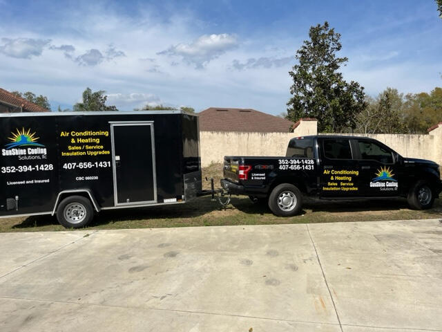 When you need an emergency AC repair, we bring the entire workshop to your driveway. Our Sunshine Cooling &amp; Heating service trucks and trailers are fully stocked with the tools and parts needed for immediate HVAC troubleshooting.